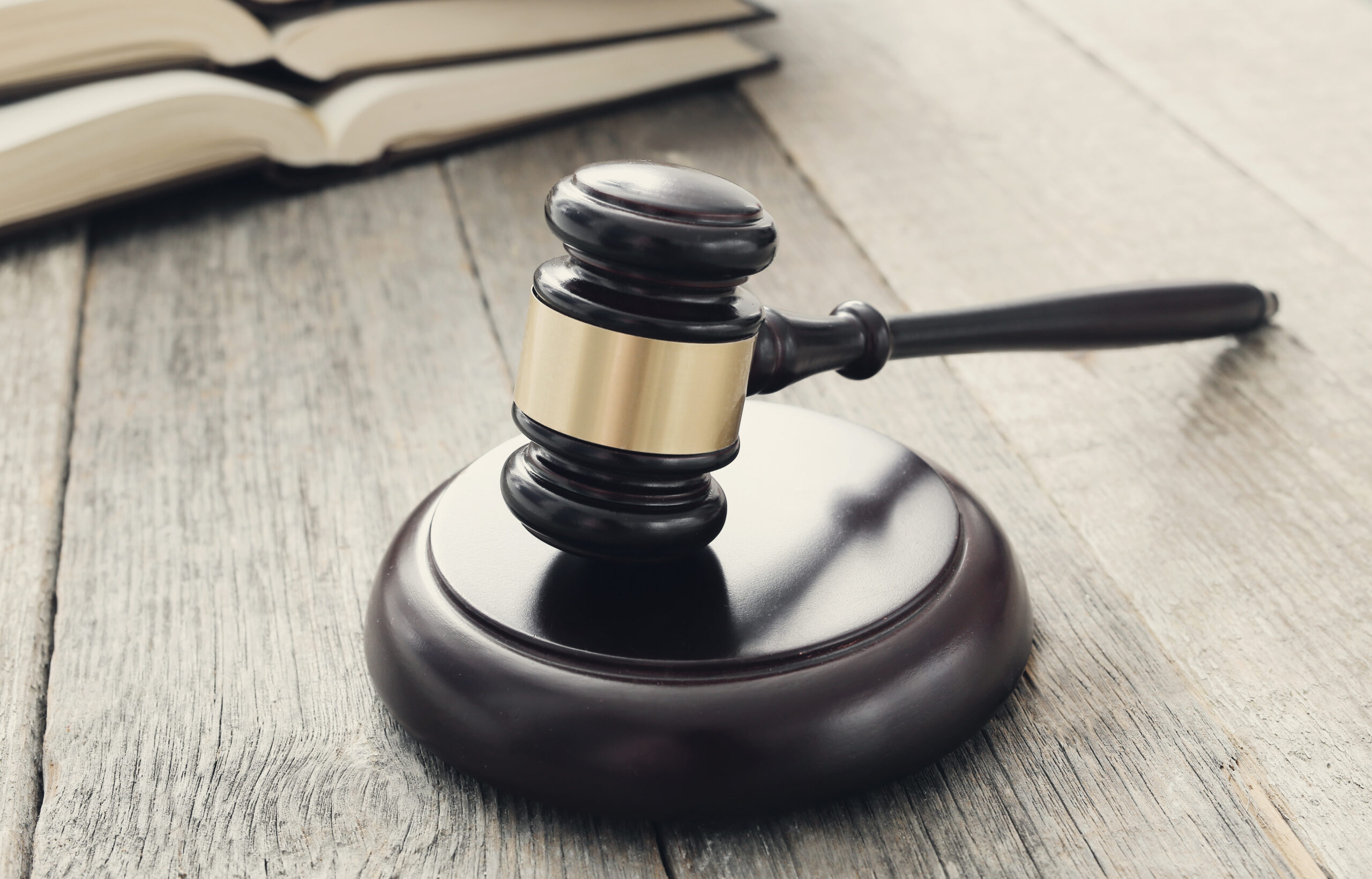 Justice. Judge hammer on the table